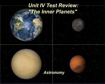 Preview of ActivInspire Unit IV Test Review "The Inner Planets"