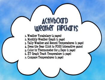 Preview of Activboard Weather Flipcharts and Printable Combo Pack