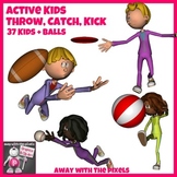 Active Kids Throw, Catch and Kick 37 Color and Black & Whi