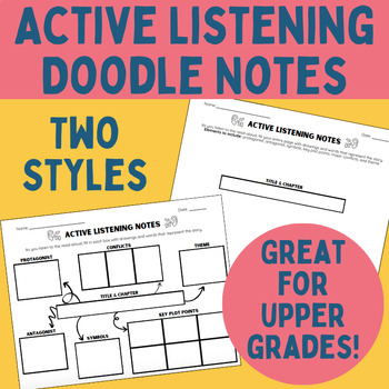 Preview of Active Listening Doodle Notes - Literature Read Aloud Notes