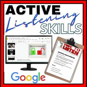Preview of Active Listening Google Slides and Activities - Fully Editable
