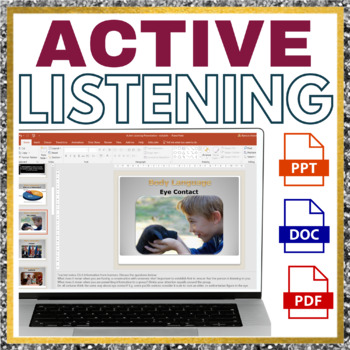 Preview of Active Listening Powerpoint Presentation and Activities - fully editable