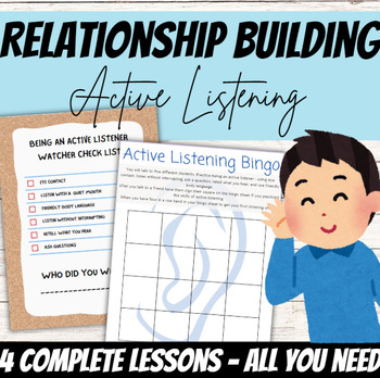 Preview of Active Listening Skills Pack - 4 Lesson Bundle with Bonus Poster