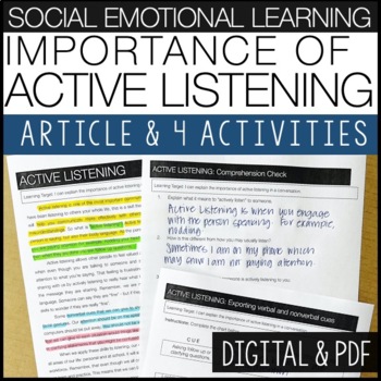 Preview of Importance of Active Listening - Social Emotional Learning