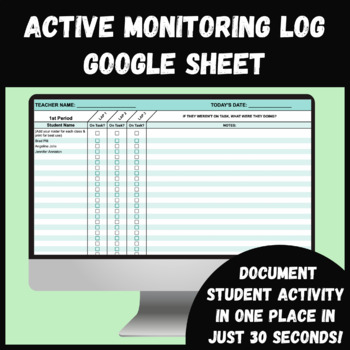 Preview of Active Monitoring Log - Google Sheet