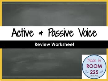 Preview of Active & Passive Voice Review Worksheet