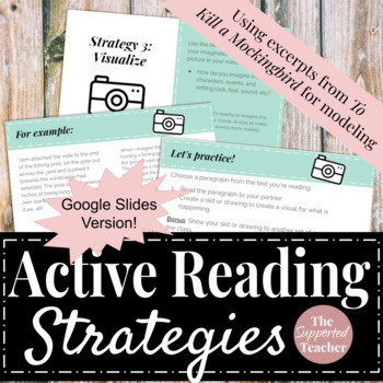 Preview of Active Reading Comprehension Strategies Activity Digital | Print | Distance