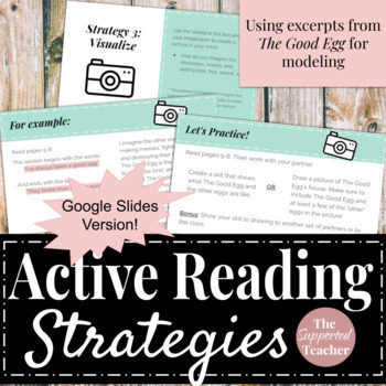 Preview of Active Reading Strategies Activity Distance Learning Digital | Print | Good Egg
