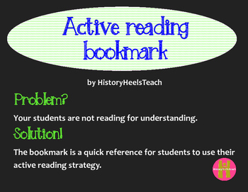 Preview of Active Reading bookmarks