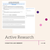 Active Research - Cognition and Memory