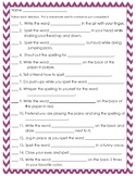 Active Spelling Worksheet Checklist