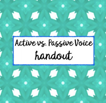 Preview of Active Voice vs. Passive Voice Handout