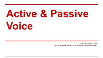 Preview of Active and Passive Voice