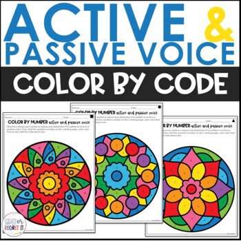 Preview of Active and Passive Voice Color by Number Worksheets
