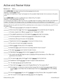 Active and Passive Voice Differentiated Worksheets