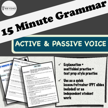 Preview of Active and Passive Voice Grammar Mini Lesson | Grammar Review Worksheets Digital