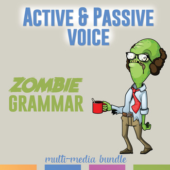 Preview of Active and Passive Voice Multimedia Unit: Video, Task Cards, Sort Verb Voice