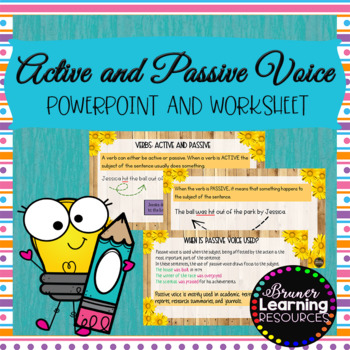 Active and Passive Voice (PPT and WS) by Bruner Learning Resources