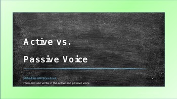 Preview of Active and Passive Voice Power Point Lesson