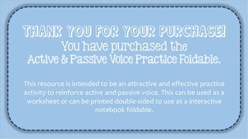 Preview of Active and Passive Voice Practice