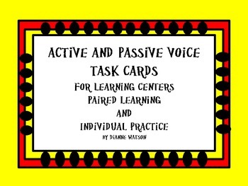 Preview of Active and Passive Voice Task Cards
