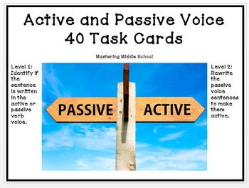 Preview of Active and Passive Voice Task Cards - Common Core Aligned