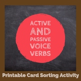Active and Passive Voice Verbs -Card Sort Activity