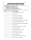 Active and Passive Voice - Worksheet & Answer Key