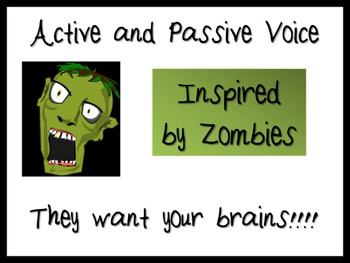 Preview of Active and Passive Voice with Zombies PowerPoint