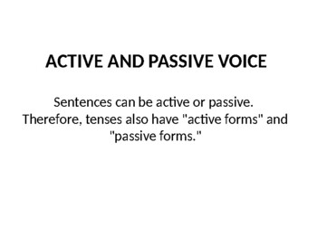 Preview of Active and passive voice ppt (editable resource)
