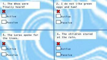 Preview of Active or Passive Voice Digital Task Cards for Distance Learning