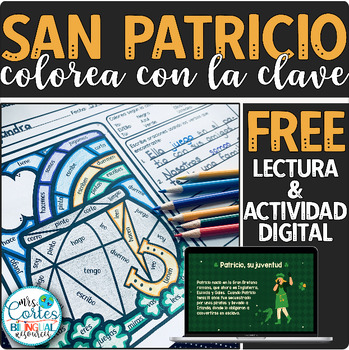 Preview of SAN PATRICIO: Colorea con la clave & actividades digitales