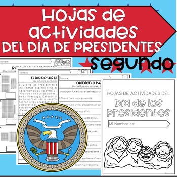 Preview of Actividades Dia de los Presidentes SEGUNDO| President's Day in Spanish