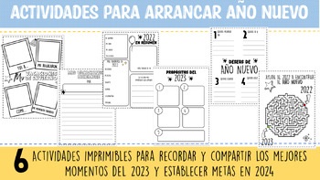 Preview of Actividades Imprimibles de Año Nuevo 2024- (Perfectas para regreso a clases)