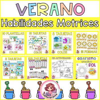Preview of Actividades motricidad fina VERANO. Mayo. Junio. Fine Motor. Summer. Spanish