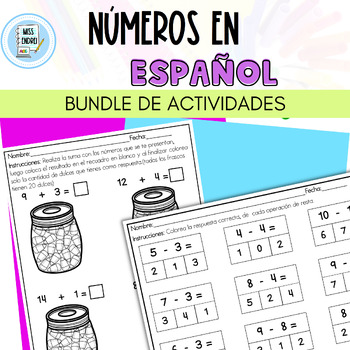 Preview of Actividades para trabajar los números en español Bundle | Numbers Spanish