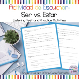 Ser vs Estar Listening Activities and Quiz
