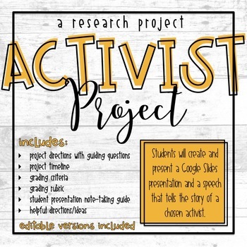 Preview of Activist Project *DIGITAL VERSION INCLUDED*