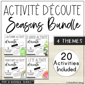 Preview of Activité d'écoute (Seasons Bundle) | FRENCH Seasons Listening Comprehension