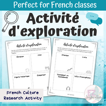 Preview of Activité d'exploration | French Culture Research Task - FREE Activity