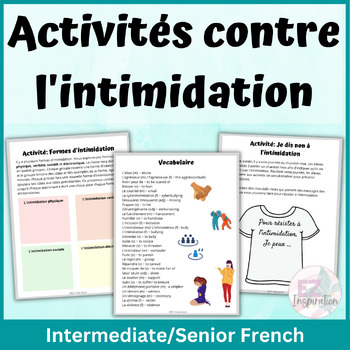 Preview of Activités contre l'intimidation | Anti-bullying French lesson and activities