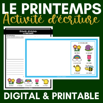 Activités d’écriture | French Writing Activities | Le printemps ...