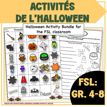 Preview of Activités de l'Halloween | French Halloween Bundle| Core FSL 4-8 | Junior F.I.