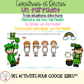 Preview of Activités des farfadets - FRENCH Leprechaun Digital Activities (GOOGLE SLIDES)