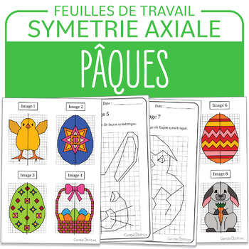Preview of Activité de math Pâques Symétrie Oeuf Lapin Poussin Easter French Symmetry