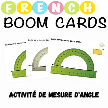 Preview of Activité de mesure d'angle French Boom Cards Using Protractor Geometry