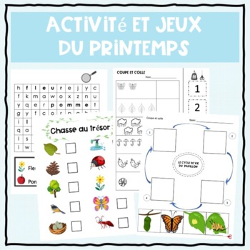 Preview of Activité et jeux du printemps- maternelle- editable