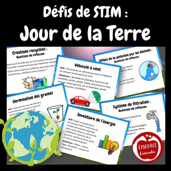 Preview of Activités S.T.I.M. pour le Jour de la Terre (French Earth Day S.T.E.M.)