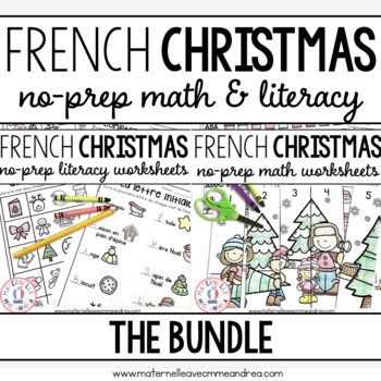 Preview of Activités SANS PREP! Noël - FRENCH No-Prep Christmas Math & Literacy Bundle