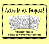 Activités de Pâques en français: 6 Spring colour-by numbers!